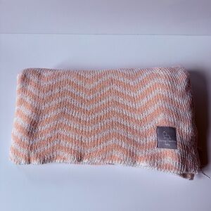 Living Textiles Baby Pink White ZigZag Chevron Polyester Plush Knit Girl Blanket